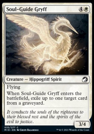 (035) Magic The Gathering Innistrad: Midnight Hunt Single: Soul-Guide Gryff Holo Common