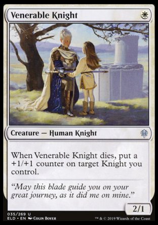(035/269) Magic The Gathering Throne of Eldraine Single: Venerable Knight Holo Uncommon