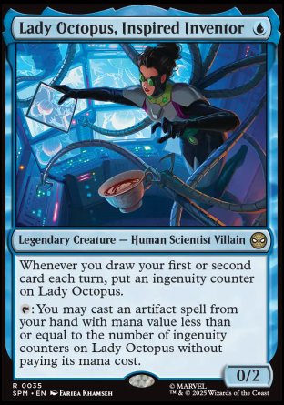 (035) Magic The Gathering Magic: The Gathering | Marvel's Spider-Man: Promos Single: Lady Octopus, Inspired Inventor Holo Rare