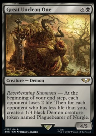 (035) Magic The Gathering Universes Beyond: Warhammer 40000 Single: Great Unclean One  Rare