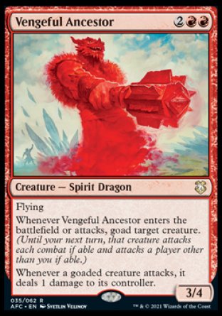 (035) Magic The Gathering Commander: Adventures in the Forgotten Realms Single: Vengeful Ancestor  Rare