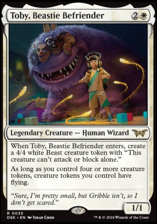 (035) Magic The Gathering Duskmourn: House of Horror Single: Toby, Beastie Befriender Holo Rare