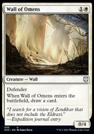 (035) Magic The Gathering Commander: Kaldheim Single: Wall of Omens  Uncommon