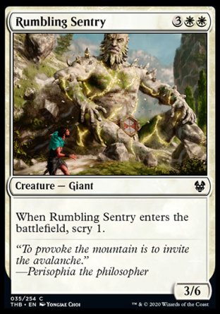 (035/254) Magic The Gathering Theros Beyond Death Single: Rumbling Sentry Holo Common