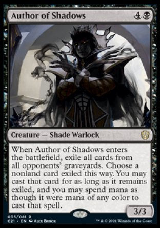 (035) Magic The Gathering Commander: Strixhaven Single: Author of Shadows Holo Rare