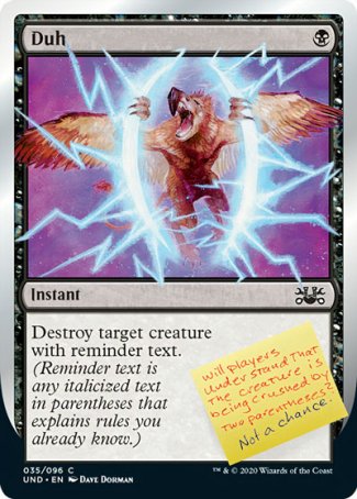 (035/096) Magic The Gathering Unsanctioned Single: Duh  Common
