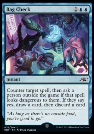 (036) Magic The Gathering Unfinity Single: Bag Check  Common