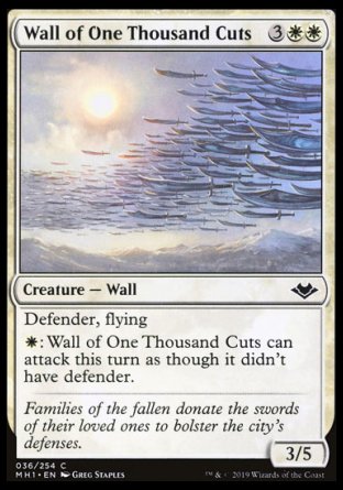 (036/254) Magic The Gathering Modern Horizons Single: Wall of One Thousand Cuts  Common