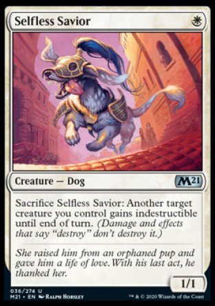 (036) Magic The Gathering Core 2021 Single: Selfless Savior Holo Uncommon