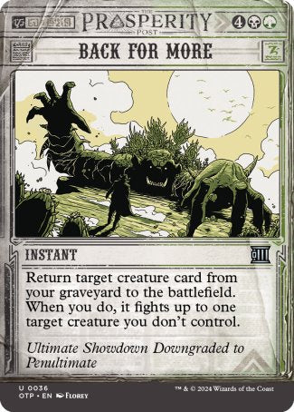 (036) Magic The Gathering Breaking News Single: Back for More  Uncommon