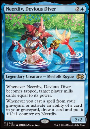 (036) Magic The Gathering Foundations Jumpstart Single: Neerdiv, Devious Diver  Rare
