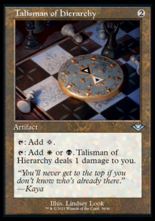 (036) Magic The Gathering Modern Horizons: Retro Frame Cards Single: Talisman of Hierarchy (V.1) Holo Uncommon