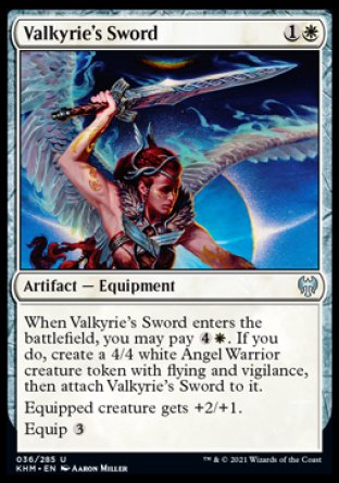 (036/285) Magic The Gathering Kaldheim Single: Valkyrie's Sword Holo Uncommon