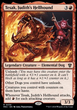 (036) Magic The Gathering Commander: Murders at Karlov Manor Single: Tesak, Judith's Hellhound  Rare