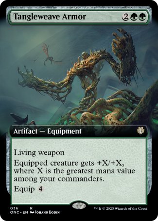 (036) Magic The Gathering Commander: Phyrexia: All Will Be One: Extras Single: Tangleweave Armor Holo Rare