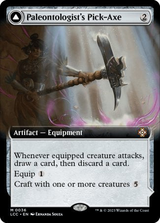 (036) Magic The Gathering Commander: The Lost Caverns of Ixalan: Extras Single: Paleontologist's Pick-Axe // Dinosaur Headdress  Mythic