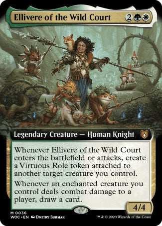 (036) Magic The Gathering Commander: Wilds of Eldraine: Extras Single: Ellivere of the Wild Court (V.1) Holo Mythic