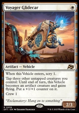 (036) Magic The Gathering Aetherdrift Single: Voyager Glidecar Holo Rare
