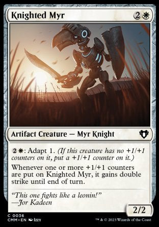(036) Magic The Gathering Commander Masters Single: Knighted Myr Holo Common