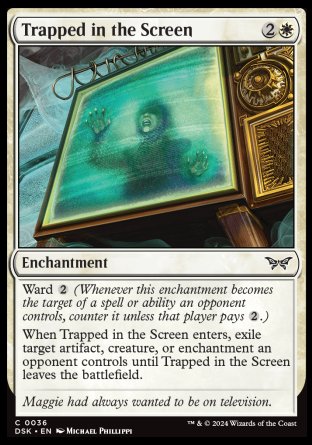 (036) Magic The Gathering Duskmourn: House of Horror Single: Trapped in the Screen  Common
