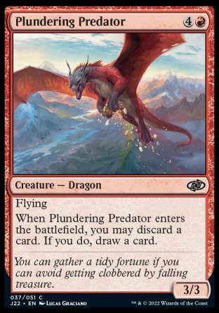 (037) Magic The Gathering Jumpstart 2022 Single: Plundering Predator  Common