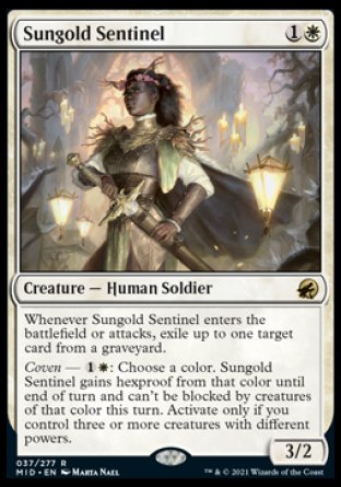 (037) Magic The Gathering Innistrad: Midnight Hunt Single: Sungold Sentinel  Rare