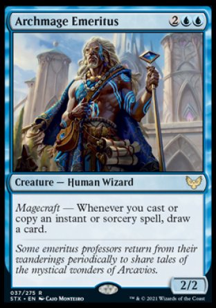 (037) Magic The Gathering Strixhaven: School of Mages Single: Archmage Emeritus Holo Rare