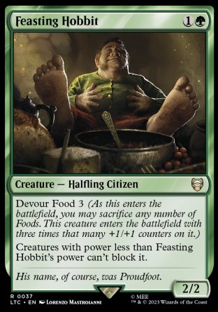 (037) Magic The Gathering Commander: The Lord of the Rings: Tales of Middle-earth Single: Feasting Hobbit  Rare