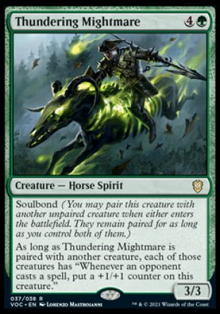 (037) Magic The Gathering Commander: Innistrad: Crimson Vow Single: Thundering Mightmare (V.1) Holo Rare