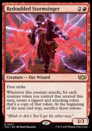 (037) Magic The Gathering Commander: Tarkir: Dragonstorm Single: Redoubled Stormsinger  Rare