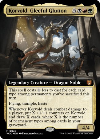 (038) Magic The Gathering Commander: Wilds of Eldraine: Extras Single: Korvold, Gleeful Glutton Holo Mythic