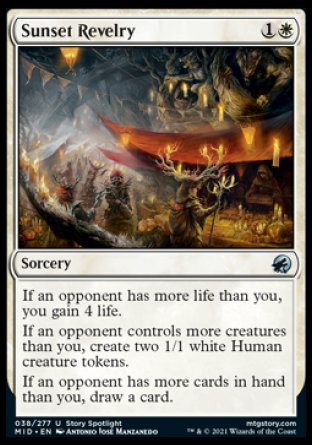 (038) Magic The Gathering Innistrad: Midnight Hunt Single: Sunset Revelry Holo Uncommon