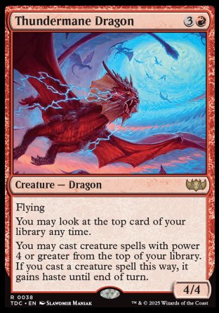 (038) Magic The Gathering Commander: Tarkir: Dragonstorm Single: Thundermane Dragon  Rare