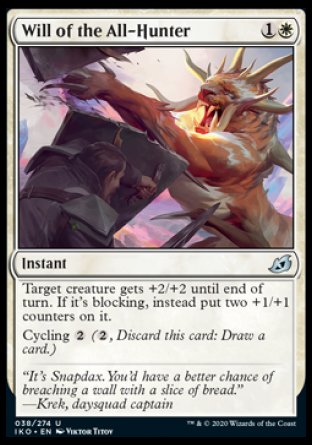(038/274) Magic The Gathering Ikoria: Lair of Behemoths Single: Will of the All-Hunter  Uncommon
