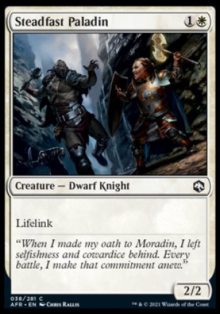 (038) Magic The Gathering Adventures in the Forgotten Realms Single: Steadfast Paladin  Common