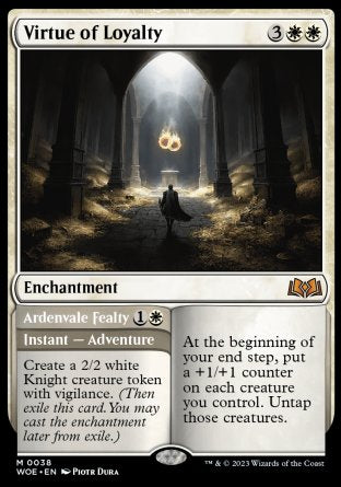 (038) Magic The Gathering Wilds of Eldraine Single: Virtue of Loyalty // Ardenvale Fealty Holo Mythic