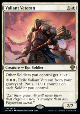 (038) Magic The Gathering Dominaria United Single: Valiant Veteran  Rare