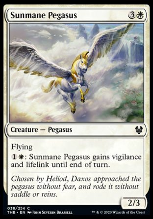 (038/254) Magic The Gathering Theros Beyond Death Single: Sunmane Pegasus  Common