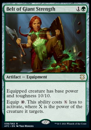 (038) Magic The Gathering Commander: Adventures in the Forgotten Realms Single: Belt of Giant Strength  Rare