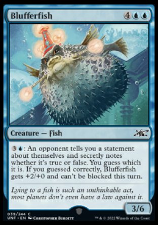 (039) Magic The Gathering Unfinity Single: Blufferfish Holo Common