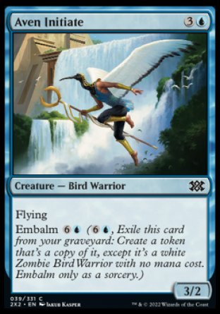 (039) Magic The Gathering Double Masters 2022 Single: Aven Initiate Holo Common