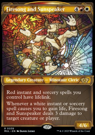 (039) Magic The Gathering Multiverse Legends Single: Firesong and Sunspeaker (V.1)  Rare
