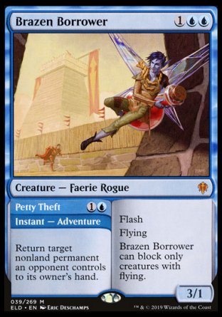 (039/269) Magic The Gathering Throne of Eldraine Single: Brazen Borrower // Petty Theft Holo Mythic