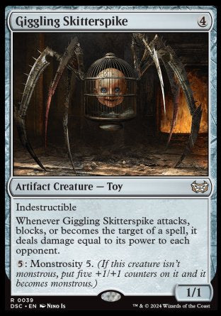(039) Magic The Gathering Commander: Duskmourn: House of Horror Single: Giggling Skitterspike  Rare