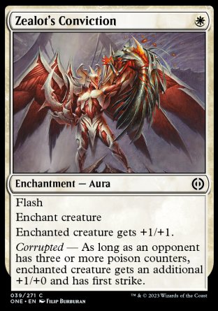 (039) Magic The Gathering Phyrexia: All Will Be One Single: Zealot's Conviction Holo Common
