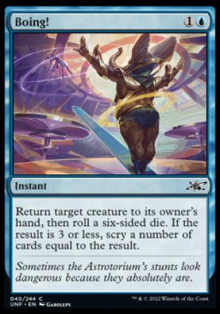 (040) Magic The Gathering Unfinity Single: Boing!  Common