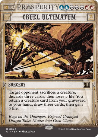 (040) Magic The Gathering Breaking News Single: Cruel Ultimatum  Rare