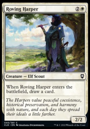 (040) Magic The Gathering Commander Legends: Battle for Baldur's Gate Single: Roving Harper Holo Common
