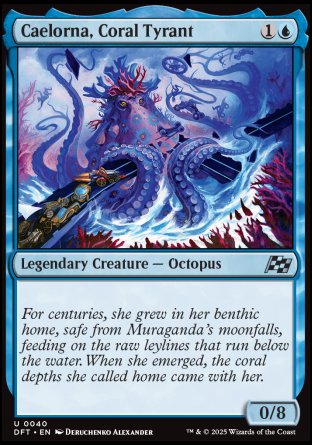 (040) Magic The Gathering Aetherdrift Single: Caelorna, Coral Tyrant Holo Uncommon