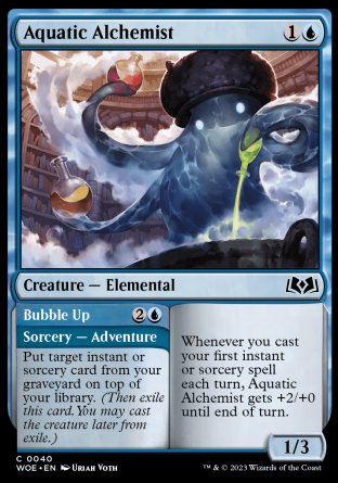 (040) Magic The Gathering Wilds of Eldraine Single: Aquatic Alchemist // Bubble Up  Common